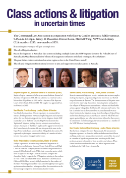 Class Actions - NSW Bar Association