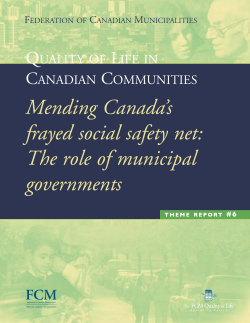 Mending Canada`s frayed social safety net: The role of