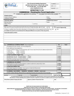 New Plumbing/Gas Permit