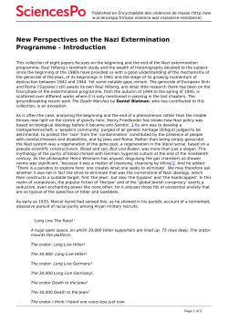 New Perspectives on the Nazi Extermination