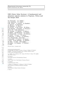 OSS (Outer Solar System): A fundamental and planetary physics