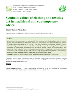 Symbolic values of clothing and textiles art in traditional and