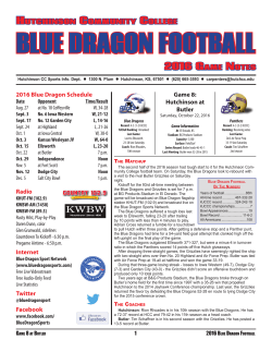 GAME NOTES - Hutchinson Community College