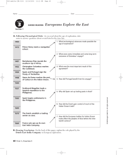 GUIDED READING Europeans Explore the East