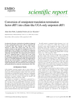 Conversion of omnipotent translation termination factor eRF1 into