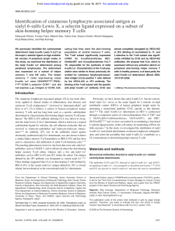Identification of cutaneous lymphocyte-associated