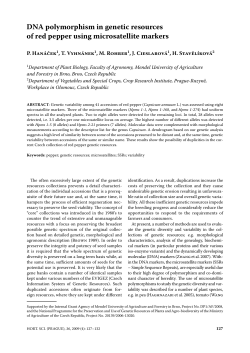 DNa polymorphism in genetic resources of red pepper using