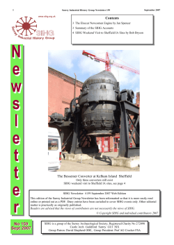 Contents The Bessemer Converter at Kelham Island Sheffield