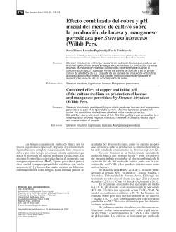 Combined effect of copper and initial pH of the culture medium on