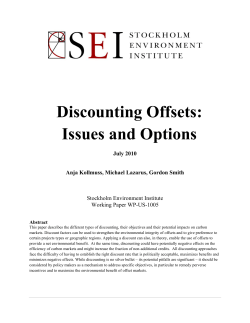 Discounting Offsets: Issues and Options