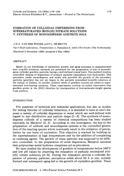 formation of colloidal dispersions from supersaturated iron( iii