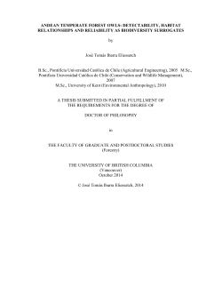 ANDEAN TEMPERATE FOREST OWLS: DETECTABILITY, HABITAT