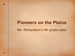 Pioneers on the Plains PowerPoint