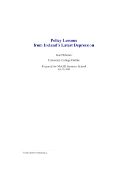 Policy Lessons from Ireland`s Latest Depression