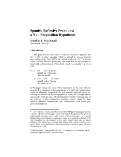 Spanish Reflexives Pronouns: a Null Preposition