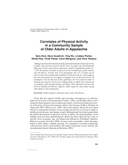 Correlates of Physical Activity in a Community