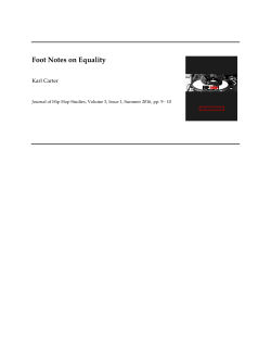 Foot Notes on Equality - The Journal of Hip Hop Studies