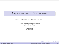 A square root map on Sturmian words