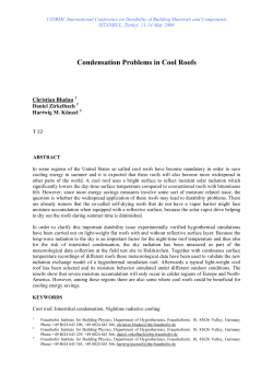 Condensation Problems In Cool Roofs