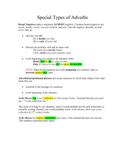 Special Types of Adverbs