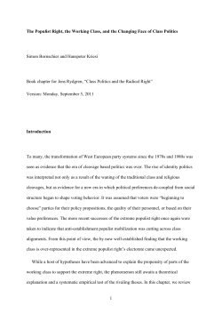 The populist right, the working class, and the changing face of class