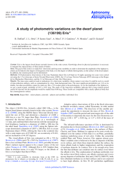 A study of photometric variations on the dwarf planet (136199) Eris
