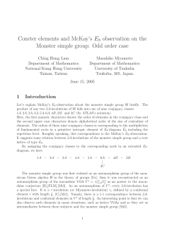 Coxeter elements and McKay`s E8 observation on the Monster