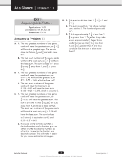 At a Glance | Problem 1.1