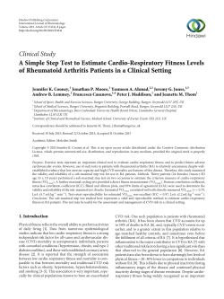 A Simple Step Test to Estimate Cardio