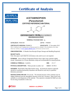 Certificate of Analysis - Sigma