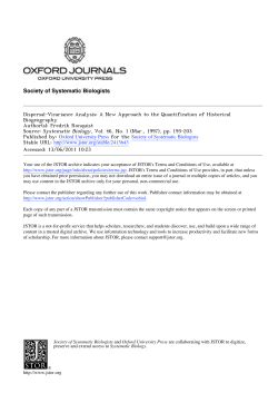 Dispersal-Vicariance Analysis: A New Approach to the