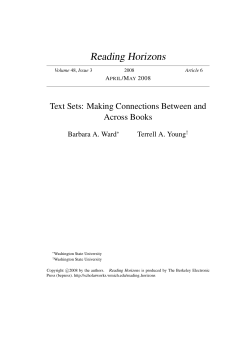 Text Sets: Making Connections Between and Across Books