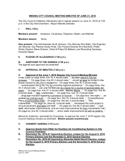 Minutes - City of Medina, Minnesota