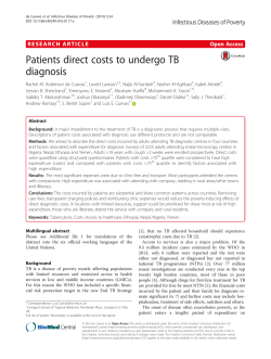 Patients direct costs to undergo TB diagnosis