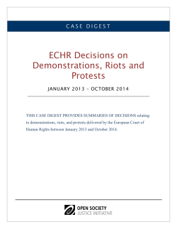 ECHR Decisions on Demonstrations, Riots and Protests