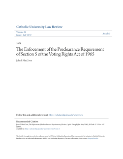 The Enfocement of the Preclearance Requirement of Section 5 of