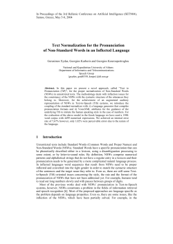 Text Normalization for the Pronunciation of Non