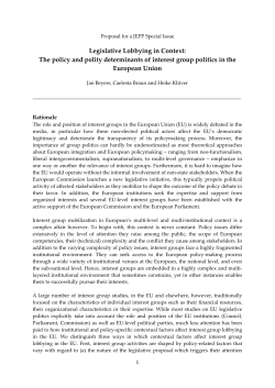 Legislative Lobbying in Context: The policy and polity