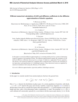 Efficient numerical calculation of drift and diffusion coefficients in the