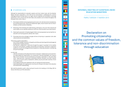 declaration on Promoting citizenship and the common values of
