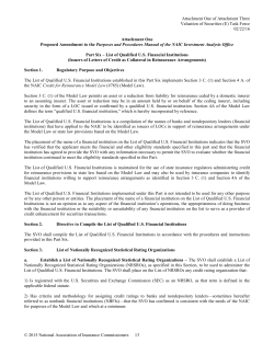 To Expand the NAIC Bank List to Include Eligible Non