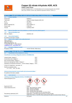 Copper (II) nitrate trihydrate AGR, ACS