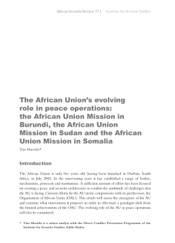 The African Union`s evolving role in peace operations