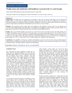 287 Weight status and satisfaction with healthcare received in the