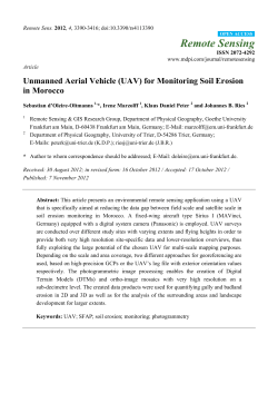 Unmanned Aerial Vehicle (UAV) for Monitoring Soil Erosion in