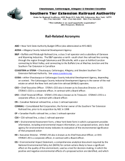 Rail-Related Acronyms - Southern Tier Extension Railroad Authority