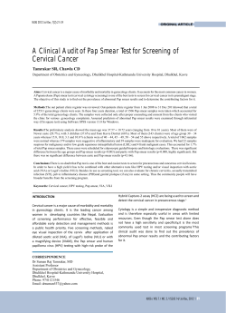 A Clinical Audit of Pap Smear Test for Screening of Cervical Cancer