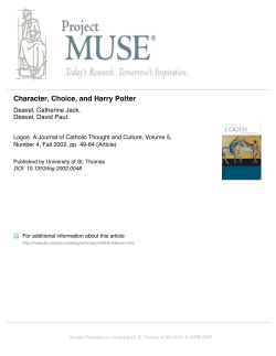 Character, Choice, and Harry Potter