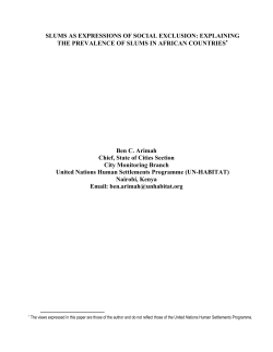 Slums as Expressions of Social Exclusion