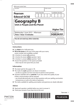 Geography B - Revision World